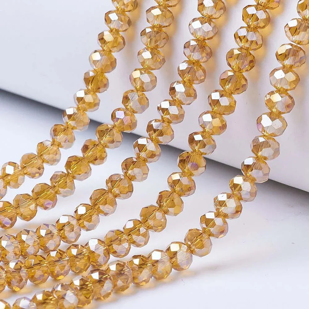 Facetterade glaspärlor - Peru med AB- lyster 3x2mm 1 sträng Hilmas Pyssel