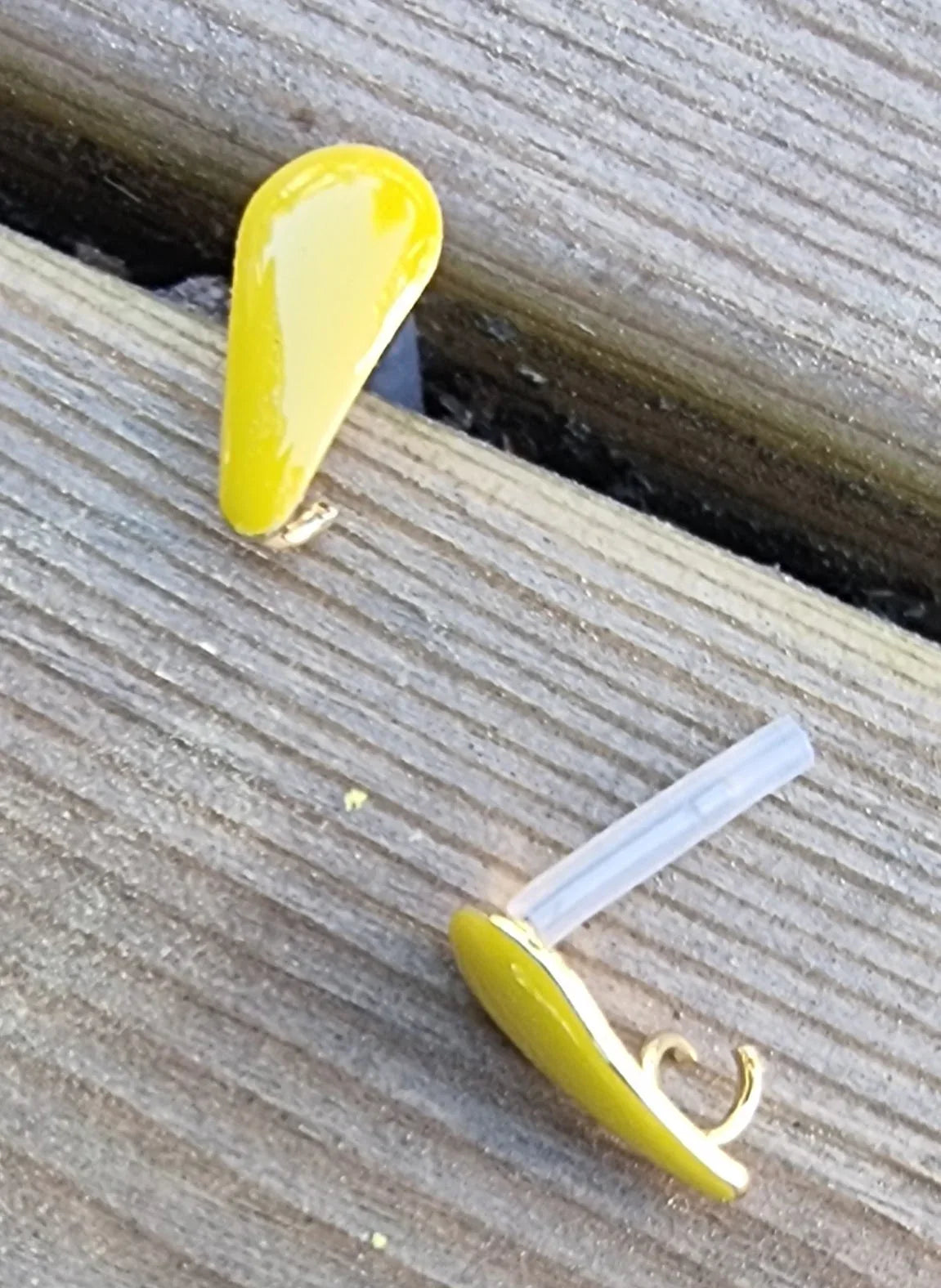 Örstickare Emalj - Gul droppe, 2-pack Grekisk Metall