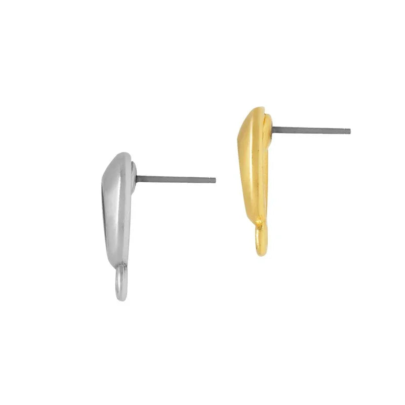 Örstickare 24K Guldpläterad - Droppe med Grön Mitt, 2-Pack Grekisk Metall