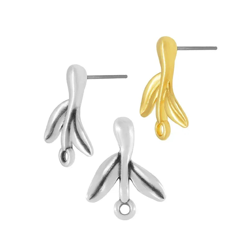 Örstickare Silverpläterad - Gren med Löv, 2-Pack Grekisk Metall