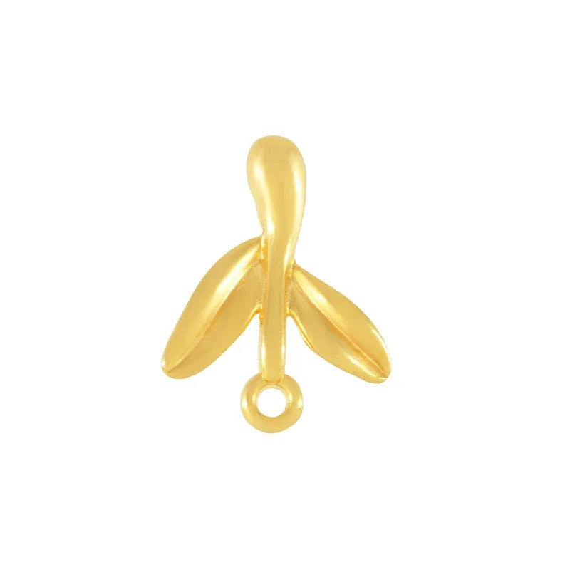 Örstickare 24k Guldpläterad - Gren med löv, 2-pack Grekisk Metall