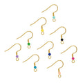 Örkrok rostfritt stål - 18k Guldpläterad med multicolor pärla, 10-pack Grekisk Metall