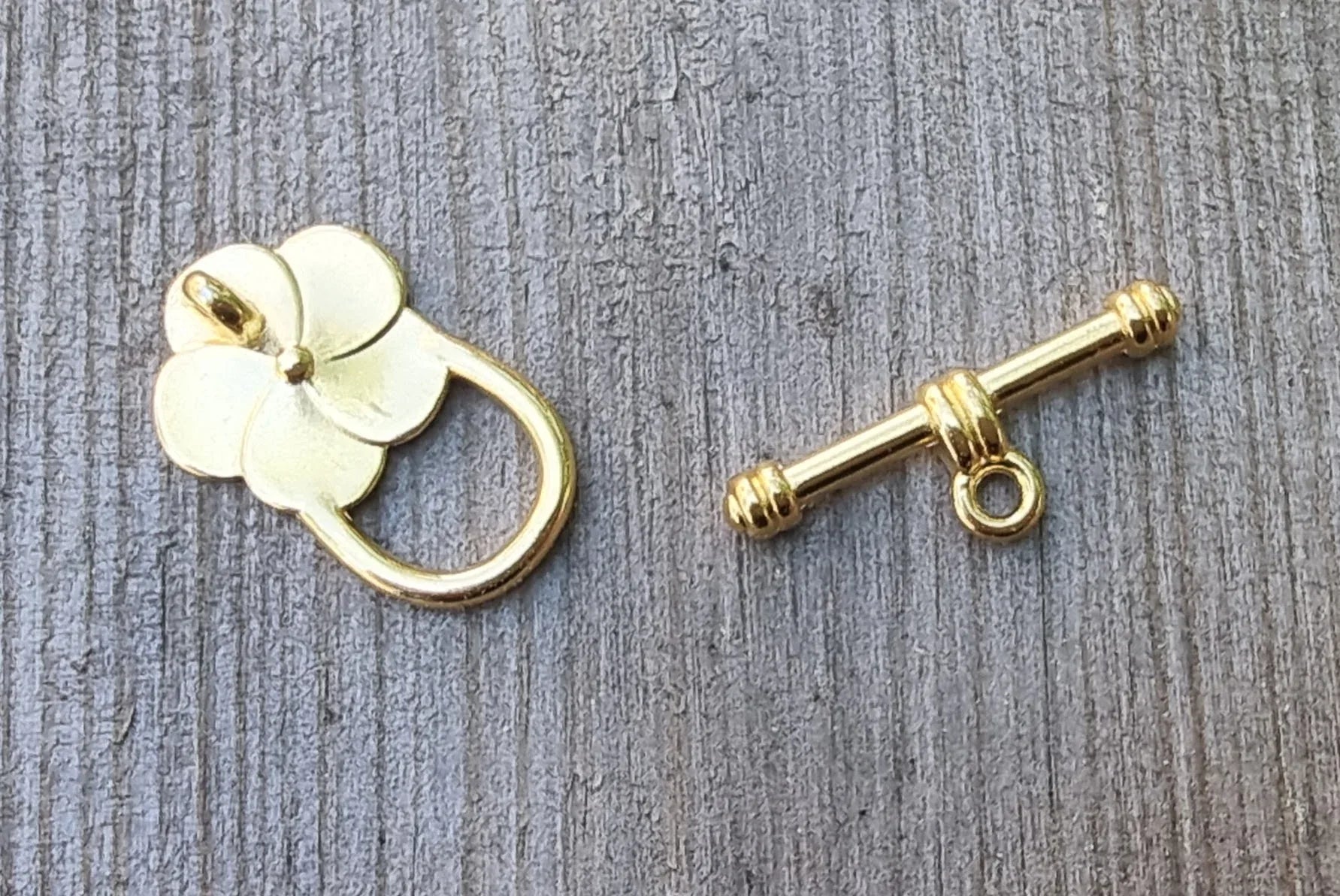 Stavlås 24K Guldpläterad - 5 Bladig Blomma 1 set Grekisk Metall