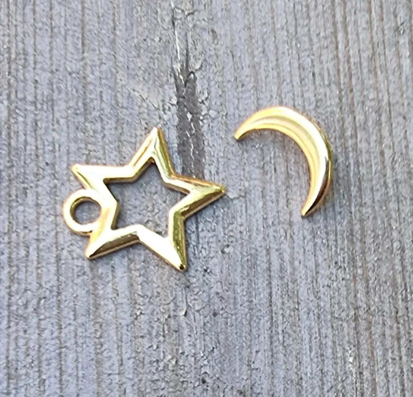 Stavlås 24K guldpläterad - Stjärna och måne 1 set Grekisk Metall