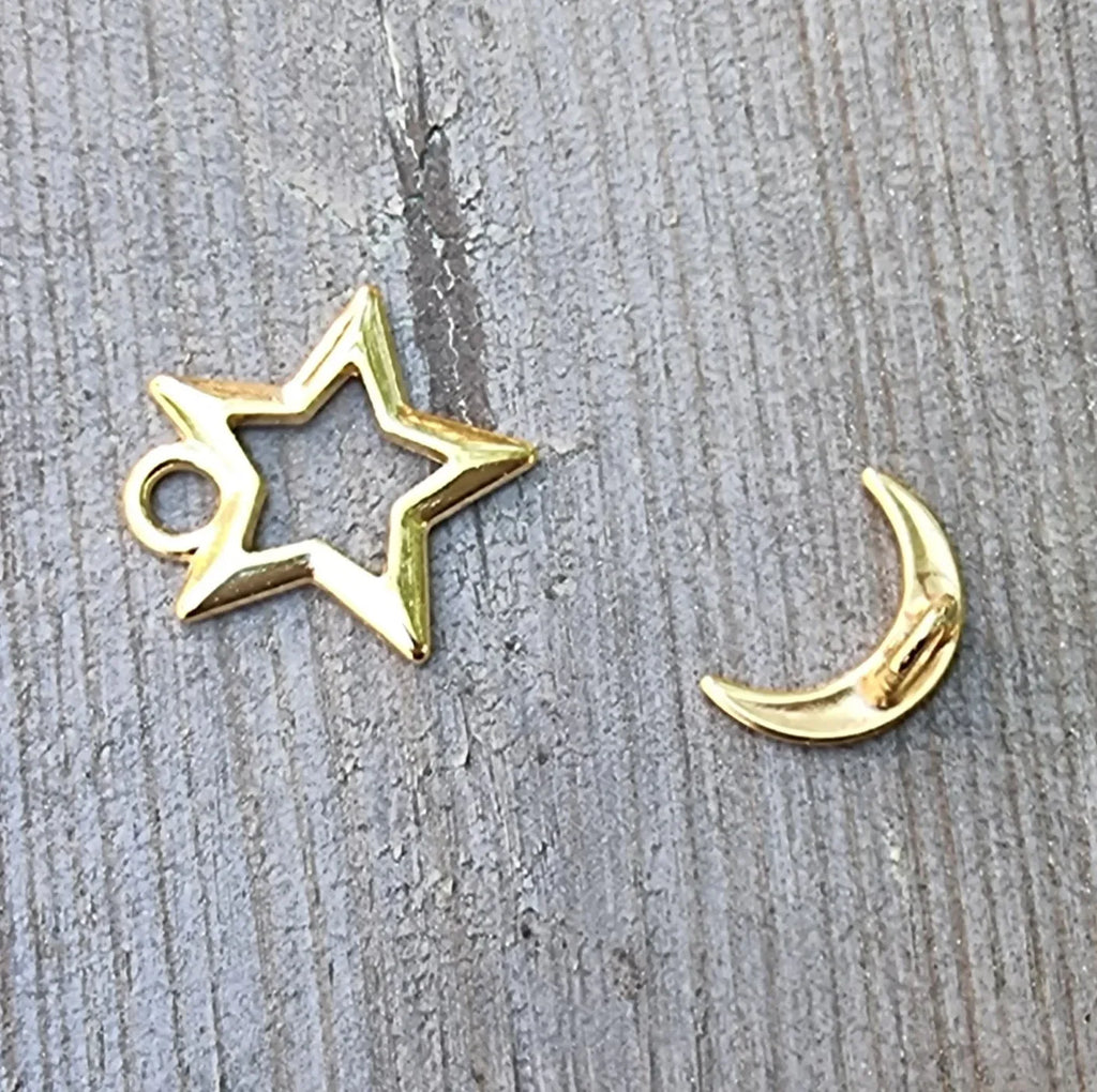 Stavlås 24K guldpläterad - Stjärna och måne 1 set Grekisk Metall