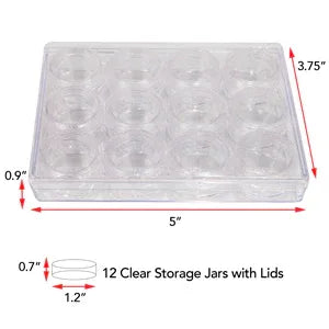 Pärlförvaring - Keeper Jars 12 små Askar 1 förpackning Beadsmith