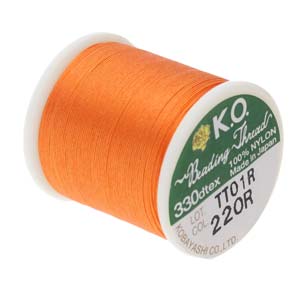 K.O Pärltråd - Orange 1 Rulle K.O Beading Thread