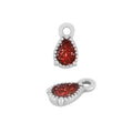 Berlock Silverpläterad - Droppe rött glitter 1 styck Grekisk Metall