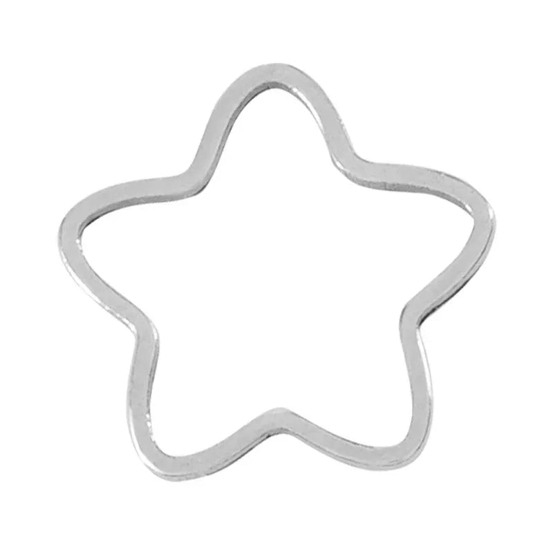 Blomma / Stjärna Silverpläterad - 10 mm 1 styck Grekisk Metall