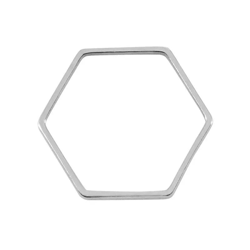 Hexagon Silverpläterad - 6 mm 1 styck Grekisk Metall