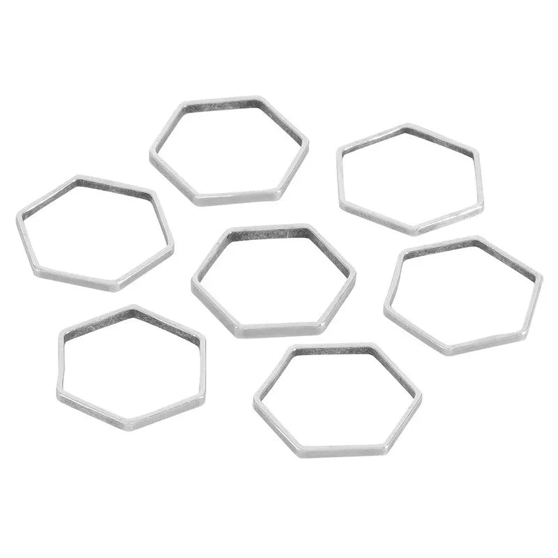 Hexagon Silverpläterad - 6 mm 1 styck Grekisk Metall