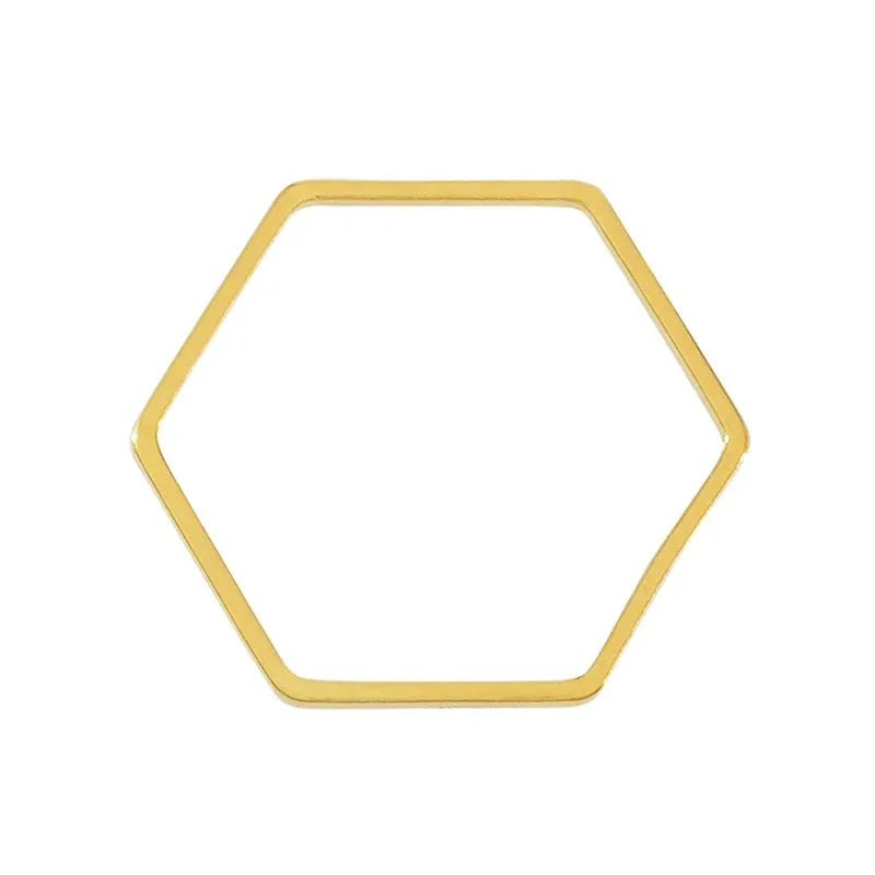 Hexagon 24K Guldpläterad - 12 mm 1 styck Grekisk Metall