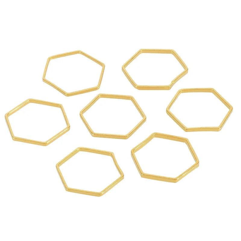 Hexagon 24K Guldpläterad - 12 mm 1 styck Grekisk Metall