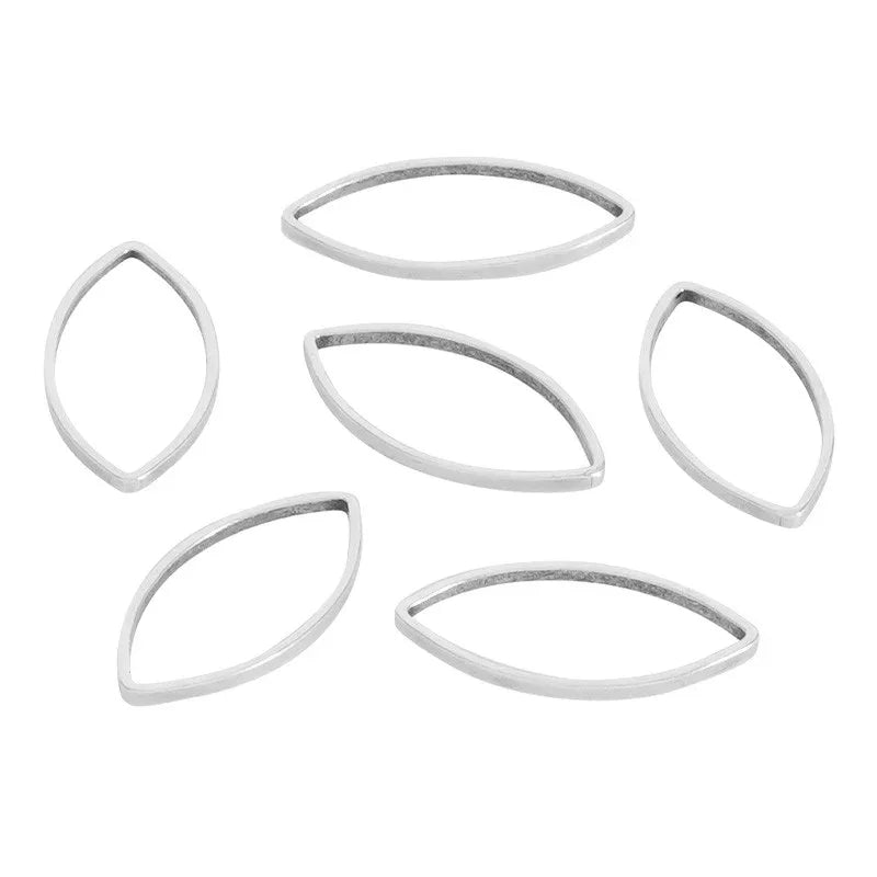Spetsig Oval Silverpläterad - 16x8 mm 1 styck Grekisk Metall