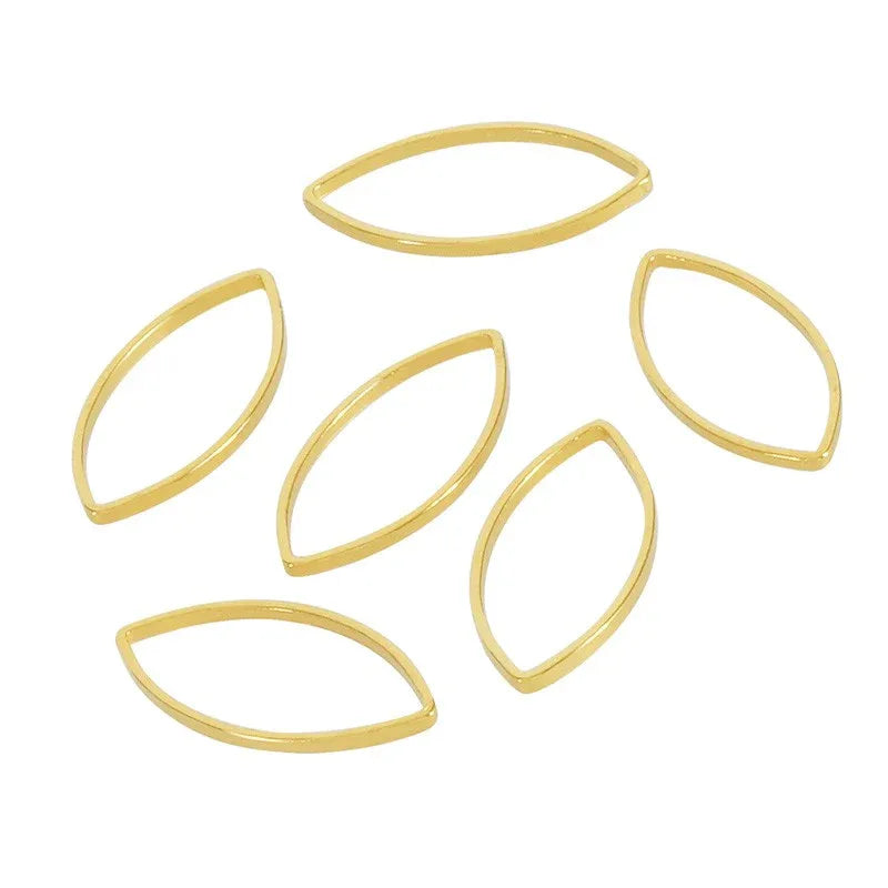 Spetsig oval 24K guldpläterad - 16x8 mm 1 styck Grekisk Metall
