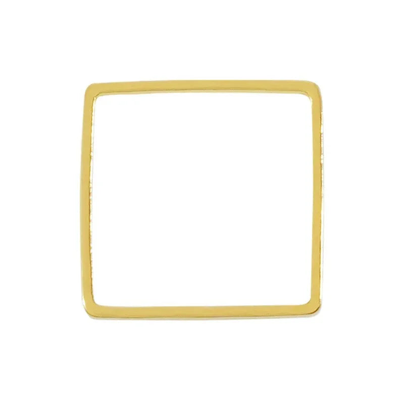 Kvadrat 24k Guldpläterad - 15 mm 1 styck Grekisk Metall