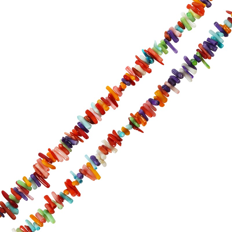 Bambukorall Chips - Avlånga Mix 6 - 16mm 1 sträng Hilmas Pyssel