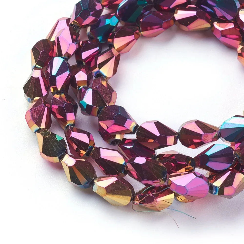 Facetterade droppar - Snäckformad rosa/guld/brons, 8,5x6mm 1 styck Hilmas Pyssel