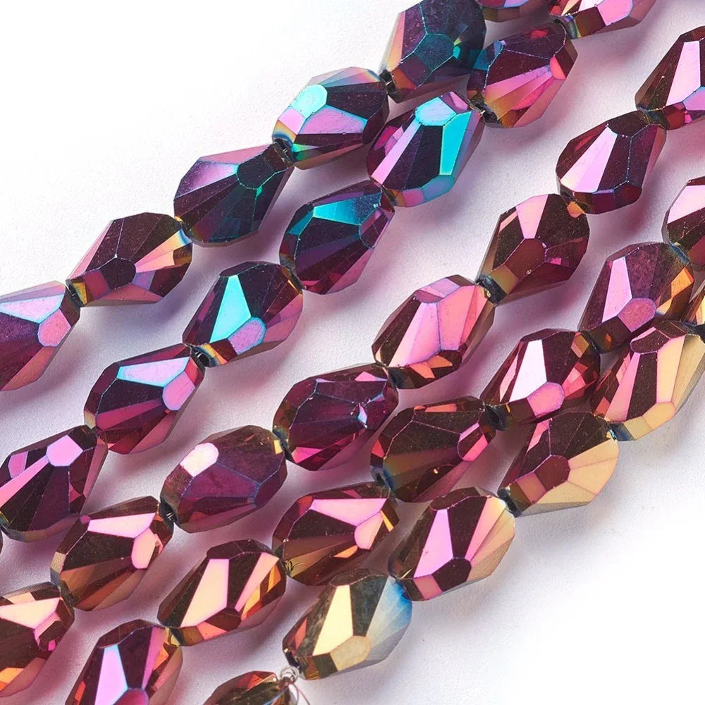 Facetterade droppar - Snäckformad rosa/guld/brons, 8,5x6mm 1 styck Hilmas Pyssel