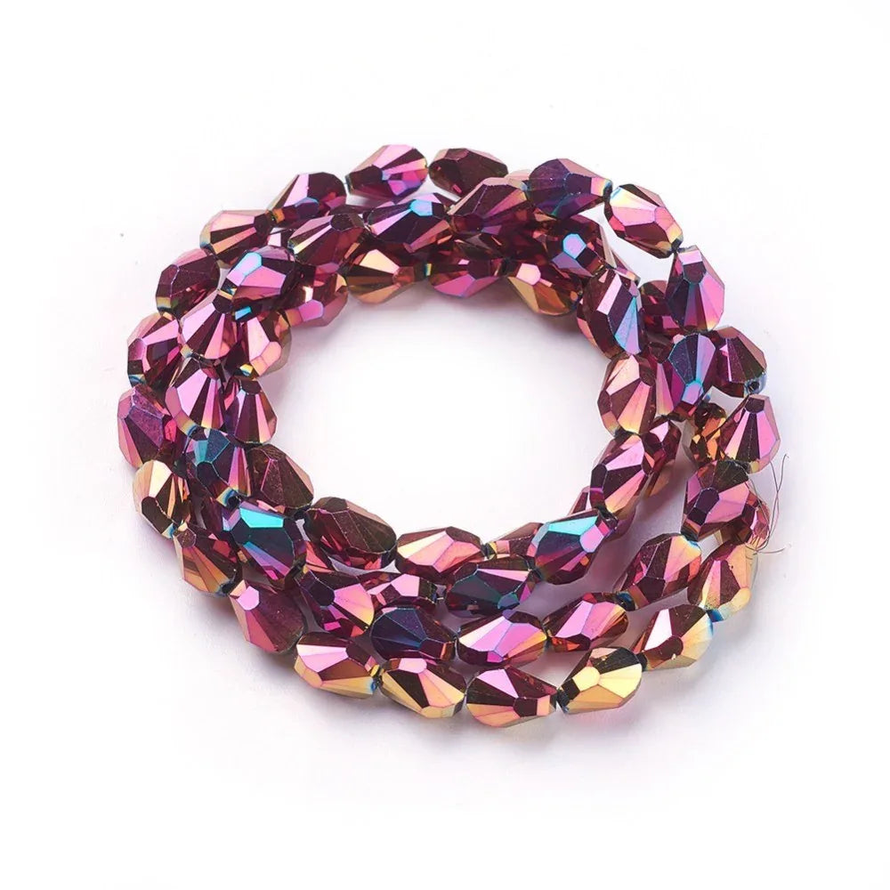 Facetterade droppar - Snäckformad rosa/guld/brons, 8,5x6mm 1 styck Hilmas Pyssel