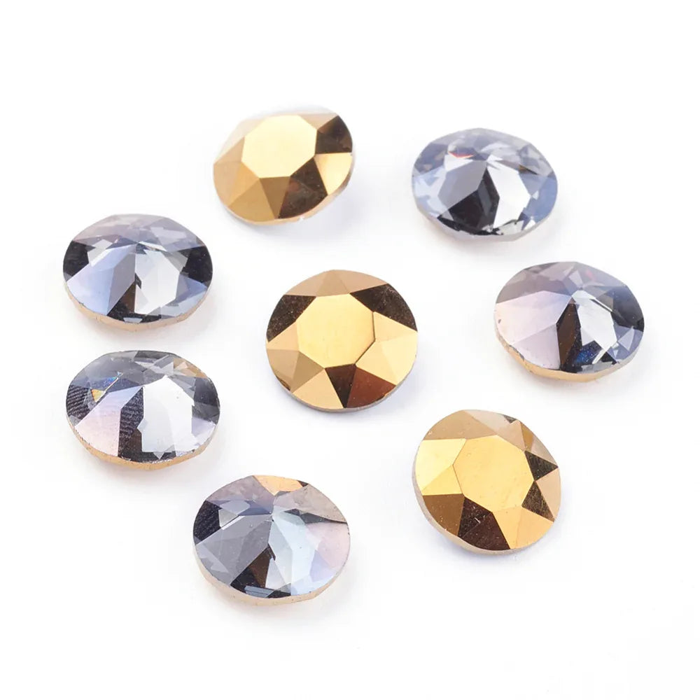 Kinesisk strass - Round stone Dorado 10mm 1 styck Hilmas Pyssel