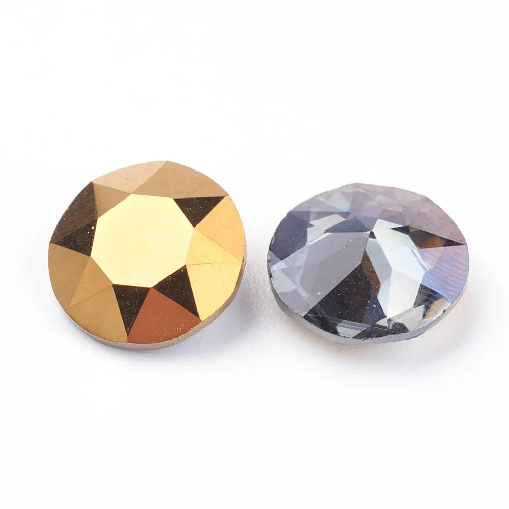 Kinesisk strass - Round stone Dorado 10mm 1 styck Hilmas Pyssel