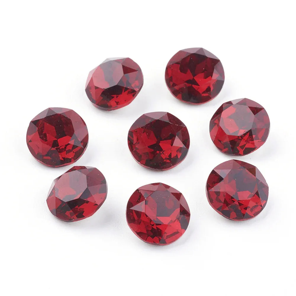 Kinesisk strass - Round stone Siam 10mm 1 styck Hilmas Pyssel