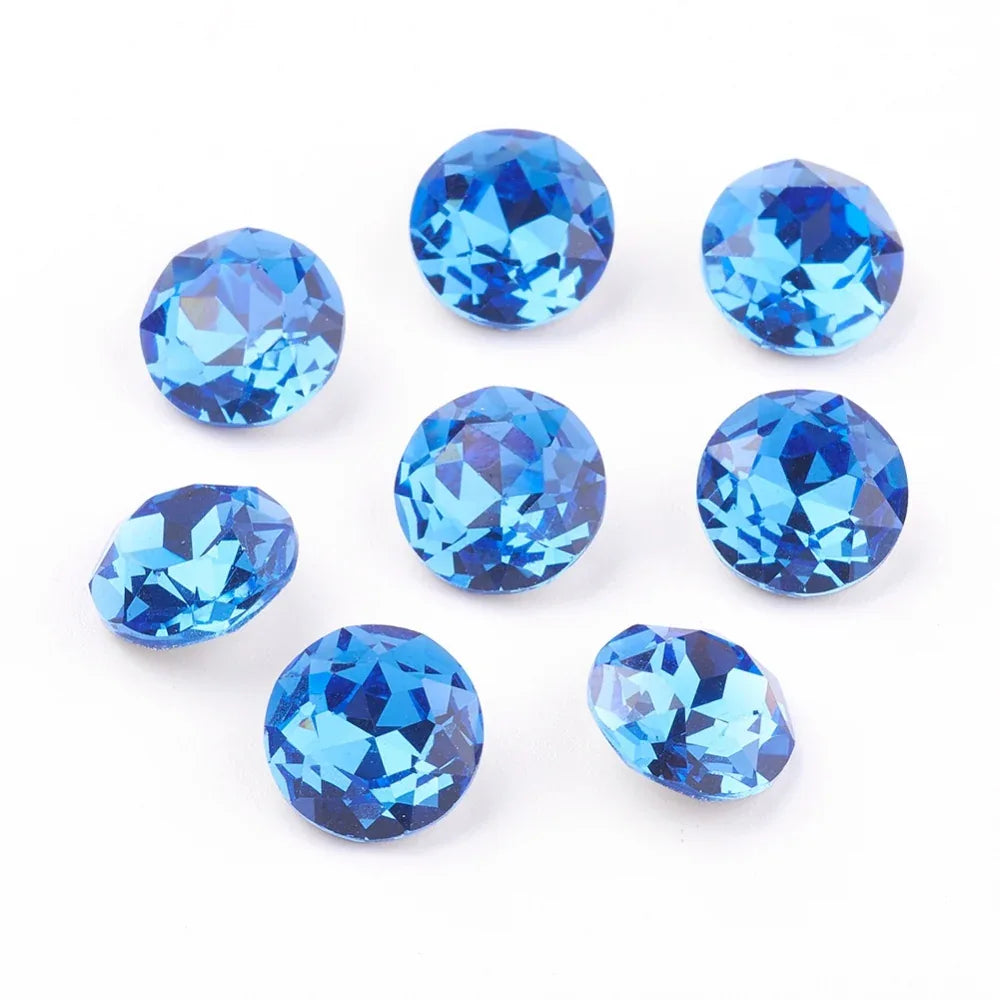 Kinesisk Strass - Round stone Sapphire 10mm 1 Styck Hilmas Pyssel
