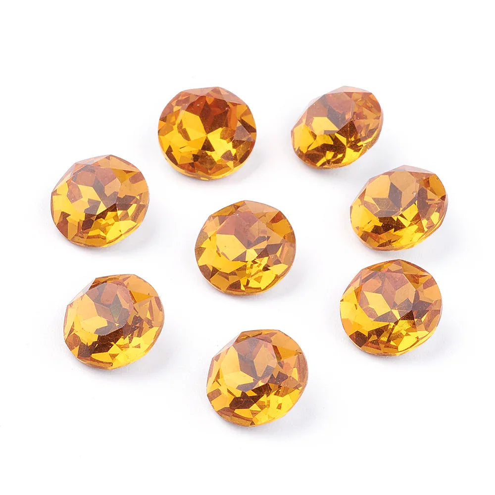 Kinesisk strass - Round stone Sunflower 10mm 1 styck Hilmas Pyssel