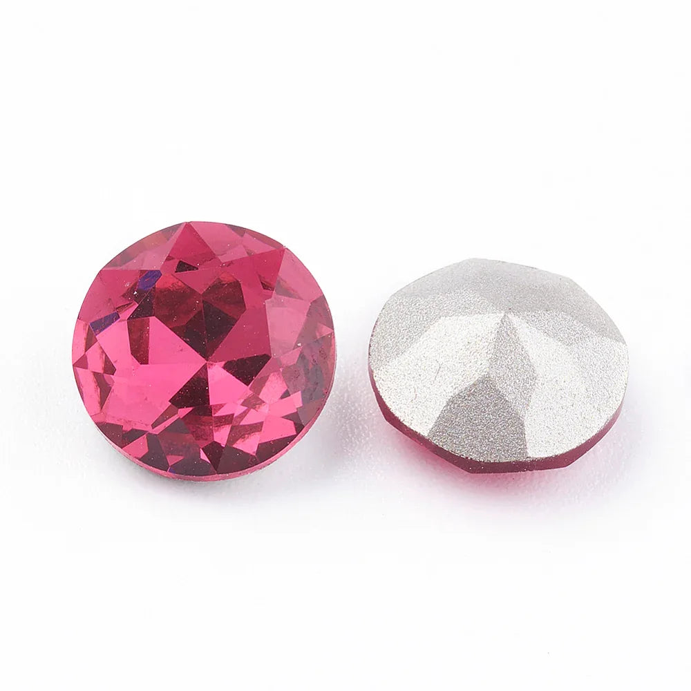 Kinesisk strass - Round stone Fuchsia, 10mm 1 styck Hilmas Pyssel