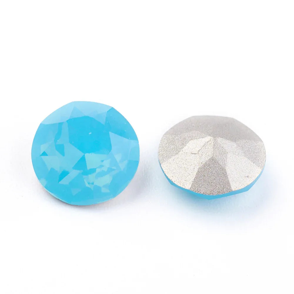 Kinesisk strass - Round stone Caribbean blue Opal 10mm 1 styck Hilmas Pyssel