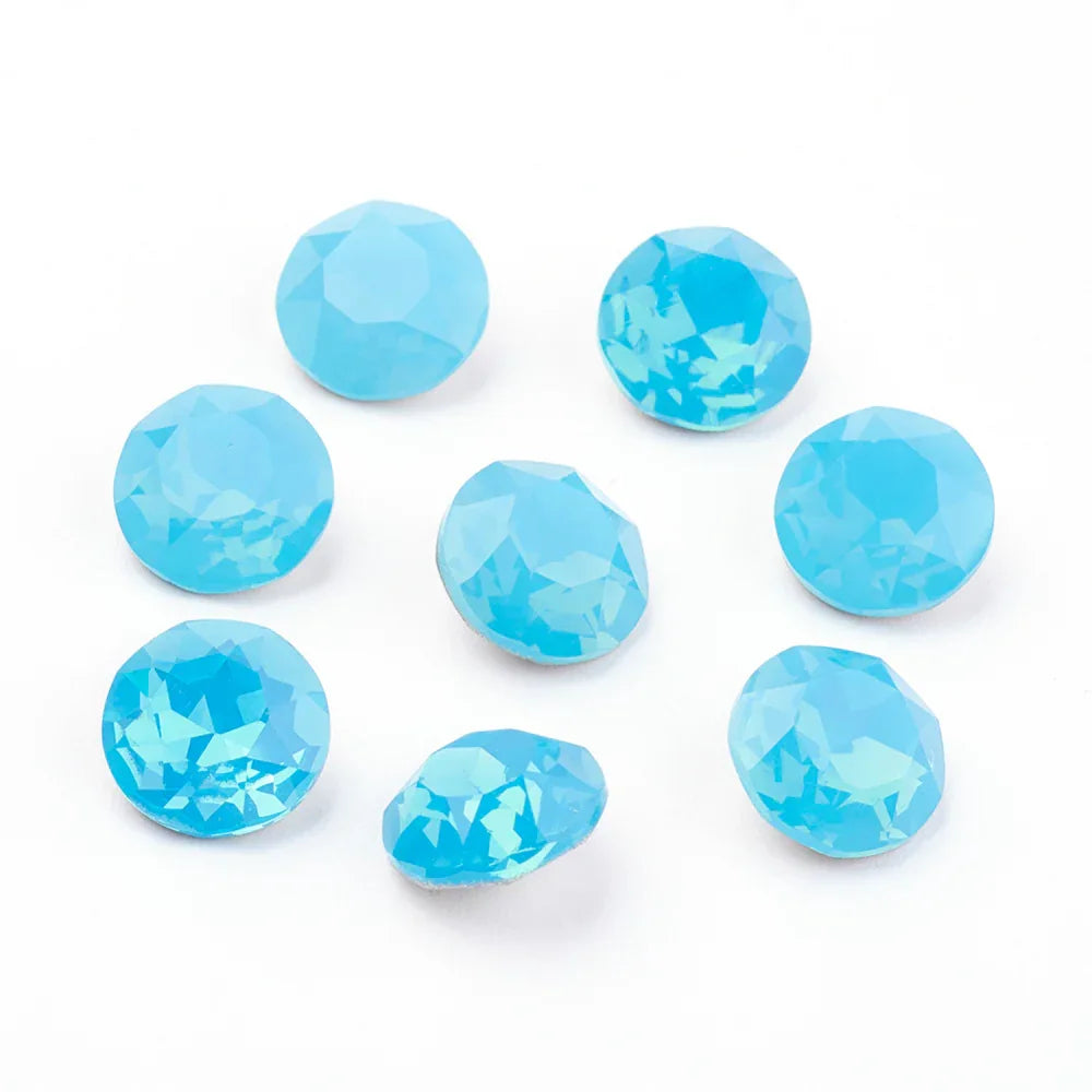 Kinesisk strass - Round stone Caribbean blue Opal 10mm 1 styck Hilmas Pyssel