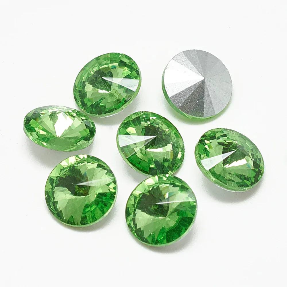 Kinesisk strass - Rivoli Peridot 10mm 1 styck Hilmas Pyssel
