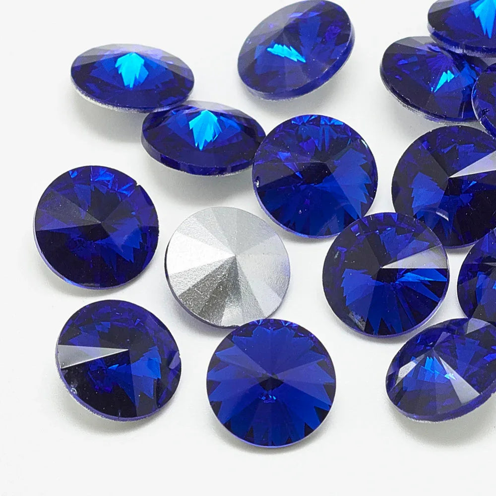 Kinesisk strass - Rivoli Dark Sapphire 10mm 1 styck Hilmas Pyssel