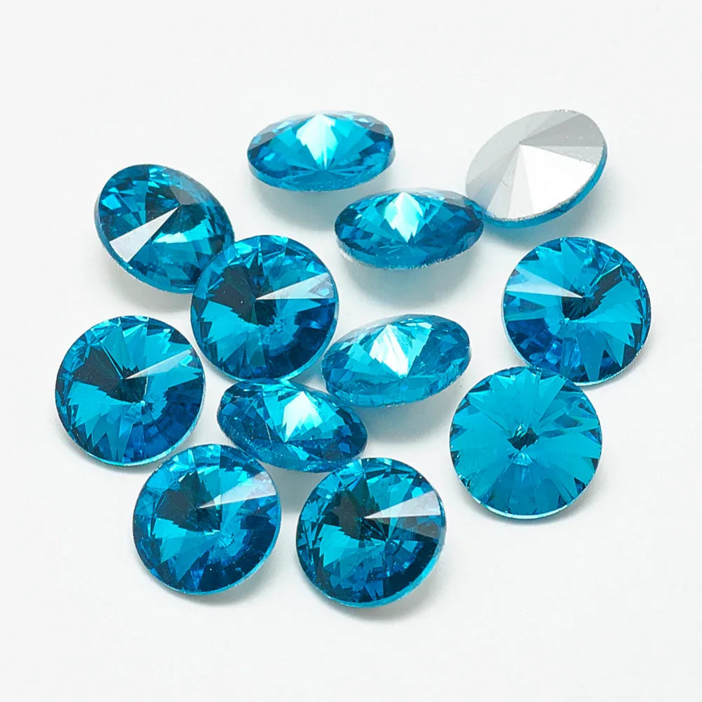 Kinesisk strass - Rivoli Aquamarine 10mm 1 styck Hilmas Pyssel