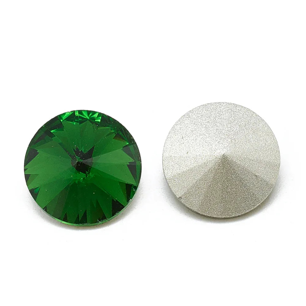 Kinesisk strass - Rivoli Green 10mm 1 styck Hilmas Pyssel