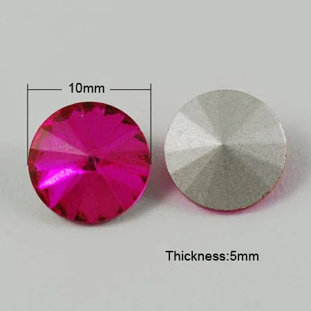Kinesisk strass - Rivoli Deep Pink 10mm 1 styck Hilmas Pyssel