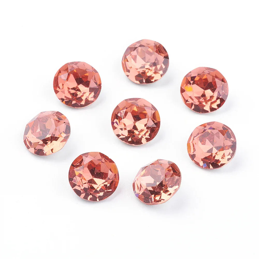 Kinesisk strass - Round stone Padparadscha 8mm 1 styck Hilmas Pyssel