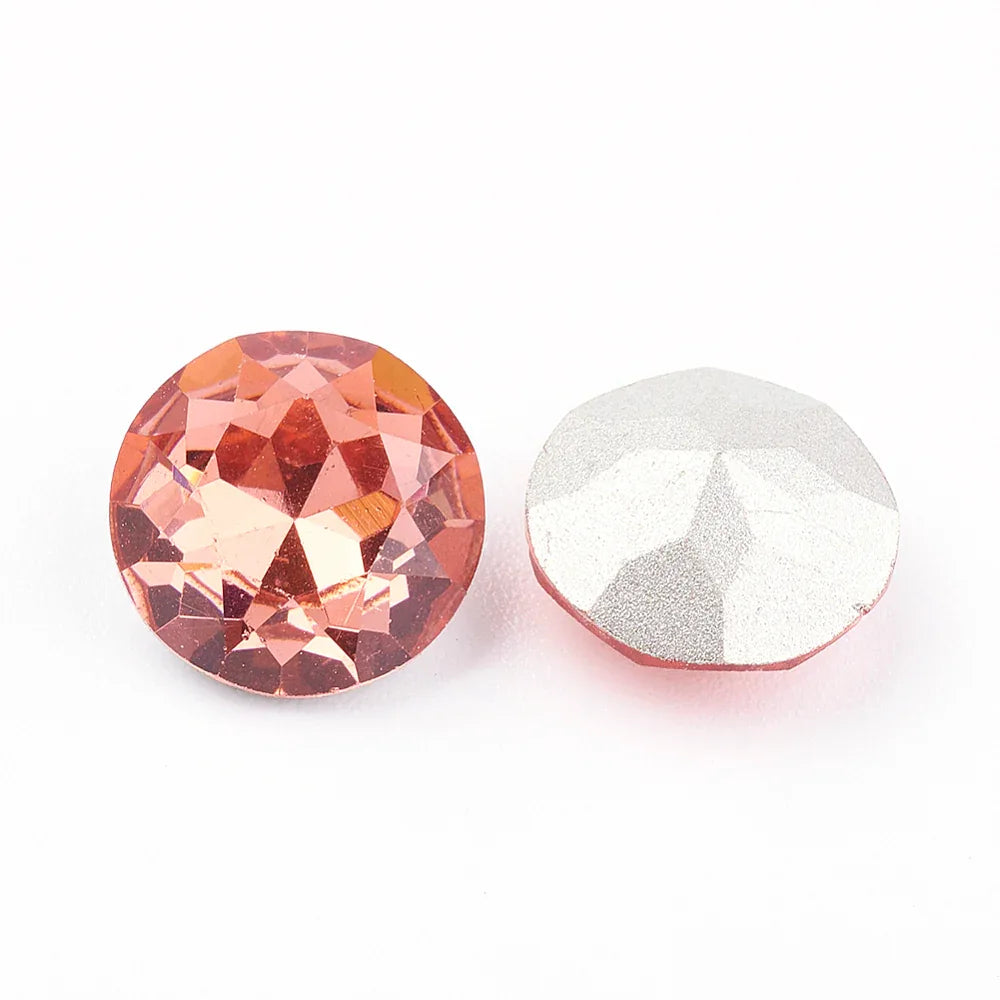 Kinesisk strass - Round stone Padparadscha 8mm 1 styck Hilmas Pyssel