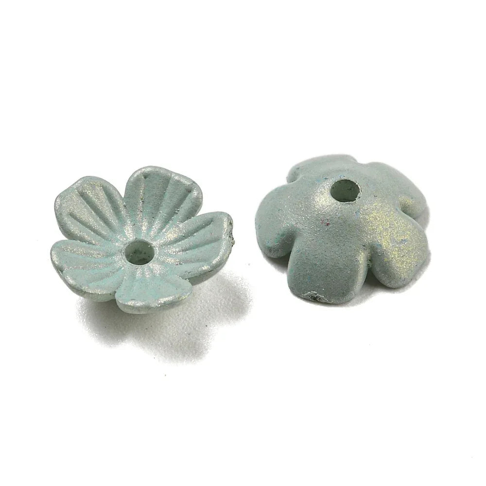 Pärlhattar akryl - Blomma Azure Lyster 10mm 5 gram Hilmas Pyssel