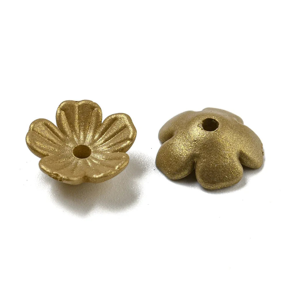 Pärlhattar Akryl - Blomma Camel Lyster 10mm, 5 gram Hilmas Pyssel