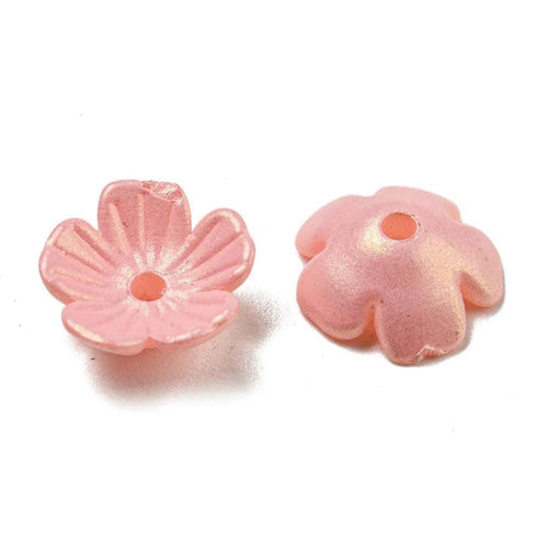 Pärlhattar Akryl - Blomma Misty Rose Lyster 10mm 5 gram Hilmas Pyssel