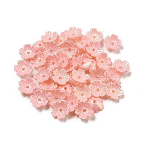 Pärlhattar Akryl - Blomma Misty Rose Lyster 10mm 5 gram Hilmas Pyssel