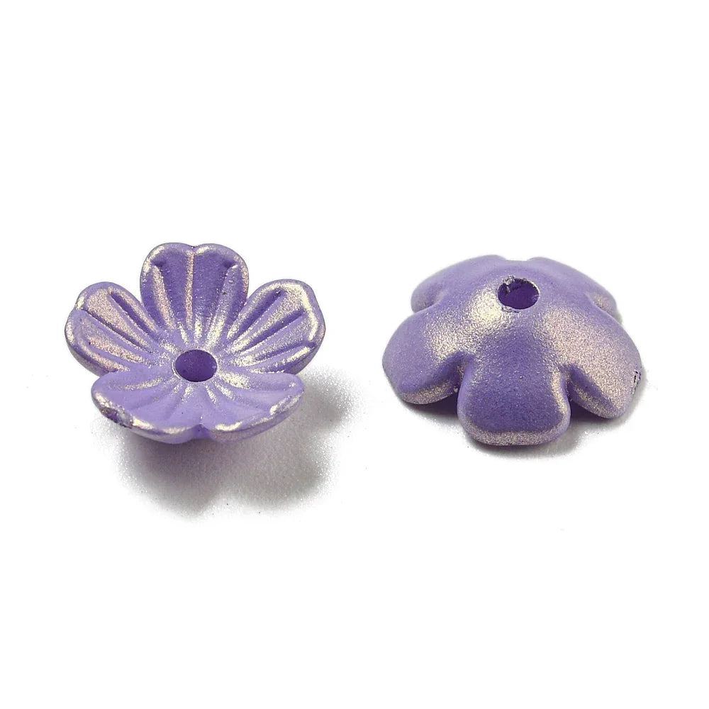 Pärlhattar Akryl - Blomma Medium Purple Lyster 10mm 5 gram Hilmas Pyssel
