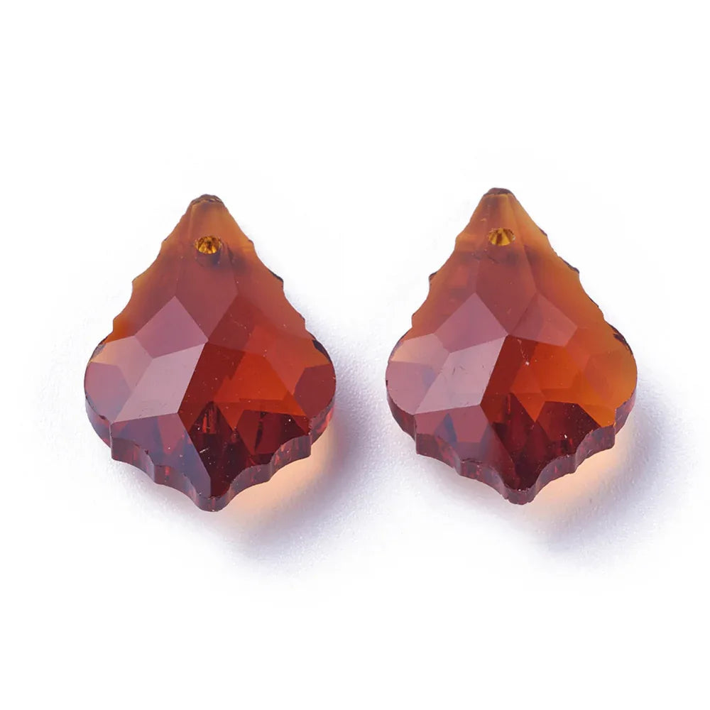 Facetterat hänge - Leaf Pendant Sienna 22x16mm 1 styck Hilmas Pyssel