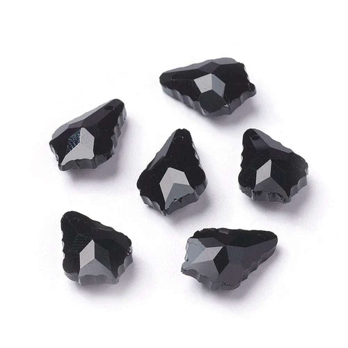 Facetterat Hänge - Leaf Pendant Black 22x16mm 1 styck Hilmas Pyssel
