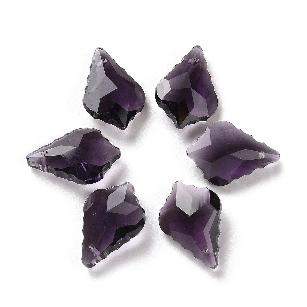 Facetterat hänge - Leaf Pendant Purple 22x16mm 1 styck Hilmas Pyssel