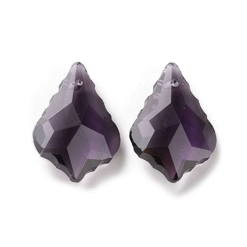Facetterat hänge - Leaf Pendant Purple 22x16mm 1 styck Hilmas Pyssel