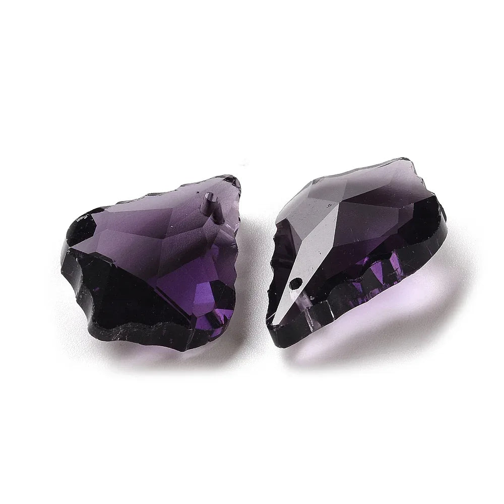Facetterat hänge - Leaf Pendant Purple 22x16mm 1 styck Hilmas Pyssel