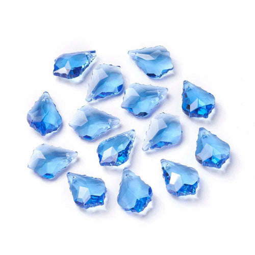 Facetterat Hänge - Leaf Pendant Cornflower Blue 22x16mm 1 styck Hilmas Pyssel